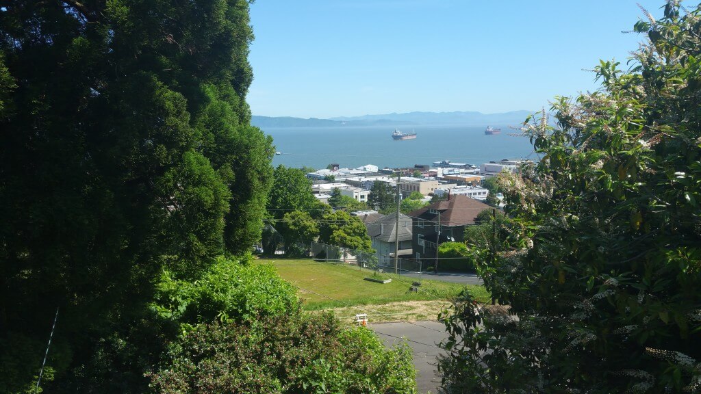 The view from the balcony off the girls' bedroom, McClure Park is across the street and downtown is just a few blocks away!